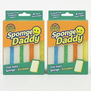 Scrub Daddy ‎ 2sets(total 8) 4 Pack Dual-Sided Sponge + Scrubber Scratch Free